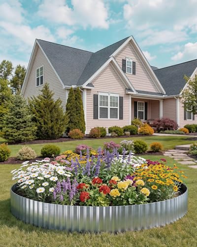 6"×40Ft Edging for Landscaping, Gun Silver Corrugated Metal Garden Edging - color: Gun Silver, size: 6"×40Ft