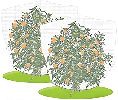 Agfabric Bird Netting 39" Hx39 W Garden Netting Insect Pest Barrier,Plant Cover Fruit Tree Netting Mesh Protection Bag with Drawstring,White,2 Pack - color: 2pack, size: 39"x39"