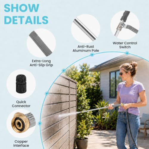 Jet Nozzle for Garden Hose, High Pressure Washer Hose Nozzle - color: Gray