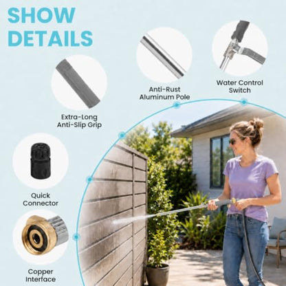 Jet Nozzle for Garden Hose, High Pressure Washer Hose Nozzle - color: Gray