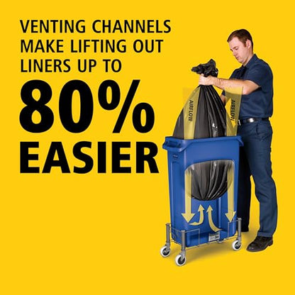 Rubbermaid Commercial Products Slim Jim Plastic Rectangular Recycling Bin/Trash Can with Venting Channels 23 Gal Blue for Kitchens/Classrooms/Offices/Back of House - color: Blue Recycle, size: 23 Gal