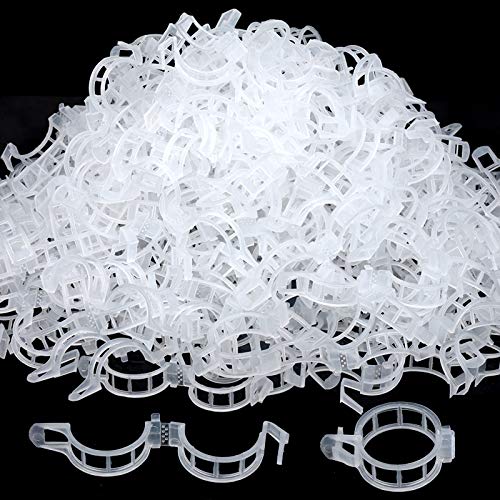 FANDAMEI 300 PCS Plant Support Clips, Plastic Garden Plant Ties, Tomato Clips Trellis for Tomato Cucumber Flower Squash Vine, 1” Inner Diameter for Climbing Plants