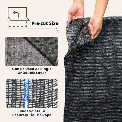 5'10"x100 ft 60% Eyelets Shade Cloth Roll - size: 60% - 5'10"x100 FT - BLK