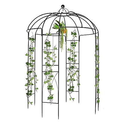 Outvita 9ftx6.8ft Metal Birdcage Garden Arch Arbor