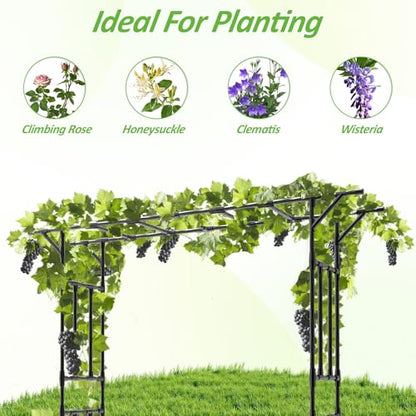 Garden Arch Trellis 78.7" L*85.4" H Sturdy & Rustproof Flat Top Garden Arch - size: 78(L)*85(H)*16(W)inch-20MM