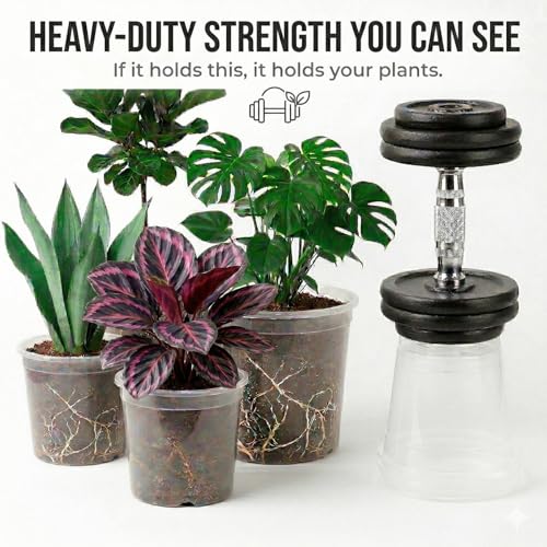 4/5/6/7 Inch Clear Nursery Pots with Drainage Holes 12 Pack - size: 7/6/5/4inch