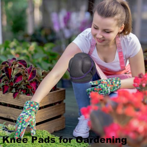 Gardening Knee Pads for Women Mens, Breathable Adjustable, Purple L, 1 Pair - color: Purple, size: Large