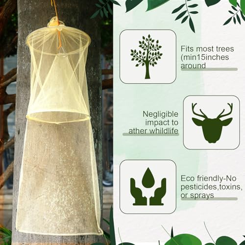 Qualirey 8 Pack Spotted Lanternfly Trap Lanternfly Killer for Tree,Yellow - color: Yellow