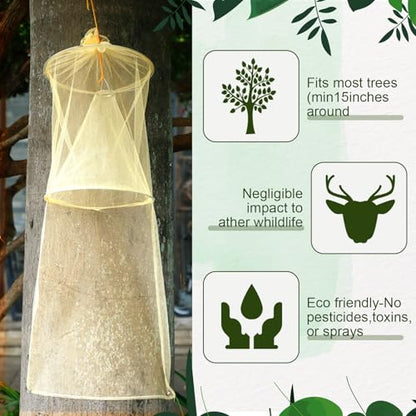 Qualirey 8 Pack Spotted Lanternfly Trap Lanternfly Killer for Tree,Yellow - color: Yellow