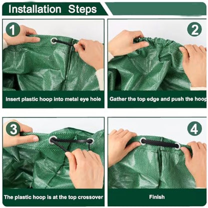 Reusable Yard Waste Bags, 53 Gallon Upright Lawn Leaf Bags,1 Pack Heavy Duty Collapsible Garden Bags for Collecting Leaves,Waste Container for Cleanup Outdoor Debris Leaves Grass Clippings