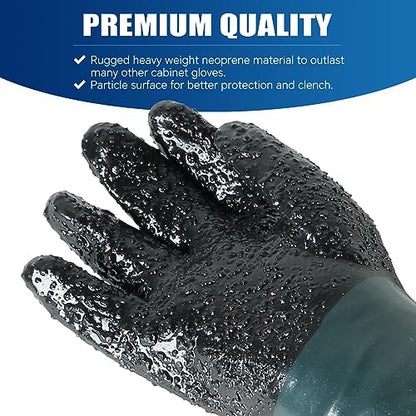 ATPEAM 23.6" Sandblasting Gloves Heavy Duty Rubber Gloves for Blast Cabinet
