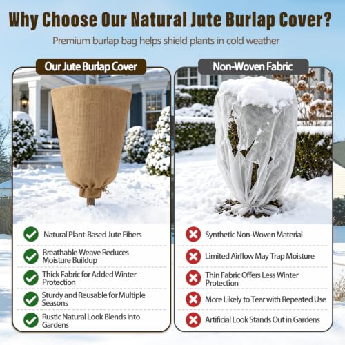 Riare 4 Packs 24 × 40 Inch Large Winter Plant Cover Bags with Drawstring - size: 24 × 40 Inch