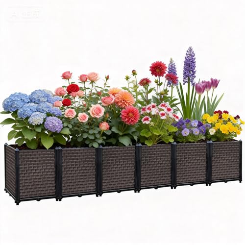 Large Planters for Outdoor Plants 20" Tall Planter Box, 94.4"L x 15.7"W - size: 94.4"(l) X 15.7"(w) X 19.7"(h)
