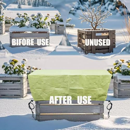 EJW Planter Cover, Plant Covers Freeze Protection,4 Pack 39.3"*17.7"*15.7" Planter Covers for Winter, Frost Cloths for Outdoor Plants, Raised Bed Covers for Winter. - size: 4PCS-39.3*17.7*15.7(inch)