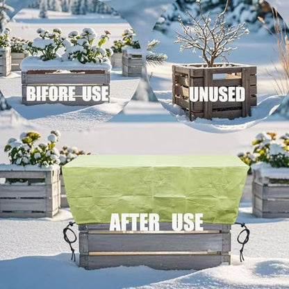 EJW Planter Cover, Plant Covers Freeze Protection,4 Pack 39.3"*17.7"*15.7" Planter Covers for Winter, Frost Cloths for Outdoor Plants, Raised Bed Covers for Winter. - size: 4PCS-39.3*17.7*15.7(inch)
