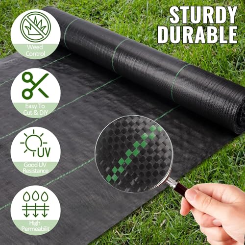 3ft x 100ft Weed Barrier Landscape Fabric Heavy Duty Premium Weed Control Fabric Durable & Eco-Friendly Weed Block Gardening Mat Landscaping Fabric - size: 3ft x 100ft