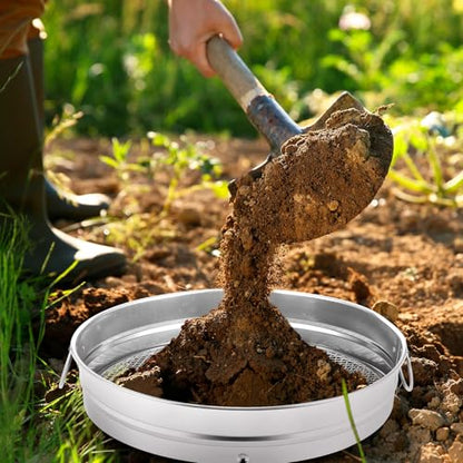 Funnymoom Large Soil Sifter for Gardening with 5 Pcs Compost Screen, Sliver - color: Sliver