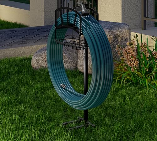 Fire Beauty Freestanding Steel Garden Hose Holder for Yard Lawn Outdoor - style: Noble design