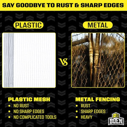 Plastic Garden Fence 4'x100' White, Mesh Roll for Dog Deer Rabbit Barrier - color: White, size: 4' x 100'