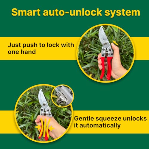 Aluminum Bypass Pruning Shears, SK5 Blade, 1" Capacity