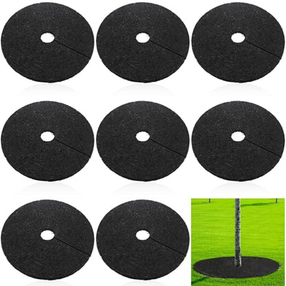 Peryiter 6 Pcs Rubber Mulch Tree Ring Protector Mat Weed Barrier, 20 in - style: 20 Inches
