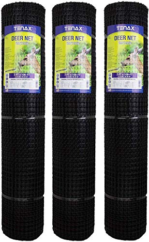 Tenax Garden Netting - Heavy Duty Deer Netting, Pack of 3-7 ft x 100 ft - Black Plastic