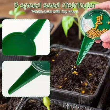 12-Hole Digger Seed Spreader,7 Piece Sowing Seeds Dispenser Set,Mini Seed Dispenser for Small Seeds, Handheld Seed Planter Tool Seed Dibber Multifunctional Spacer Gardening Tools