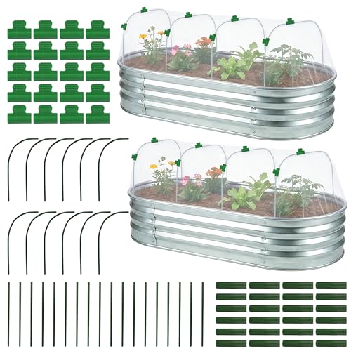 Fayoo Garden Netting Cover Kit with 60 Hoops & 20 Clips, 2 Pack