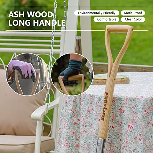 Berry&Bird Trenching Shovel, Garden Drain Spade Shovel with Wood Handle, 42.5" Stainless Steel Gardening Planting Spade, Heavy Duty Root Cutter Shovel Trench Shovel for Digging Transplanting & Edging - color: Trenching Shovel, size: 42.5 inch