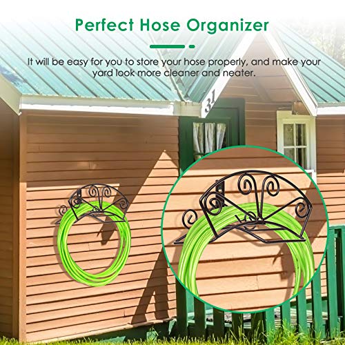 TomCare Garden Hose Holder, Heavy Duty 150 ft Capacity Hose Hanger - color: Bronze, size: M（13.2“ x 5.7” x 7"）