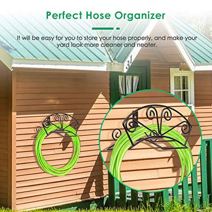 TomCare Garden Hose Holder, Heavy Duty 150 ft Capacity Hose Hanger - color: Bronze, size: M（13.2“ x 5.7” x 7"）