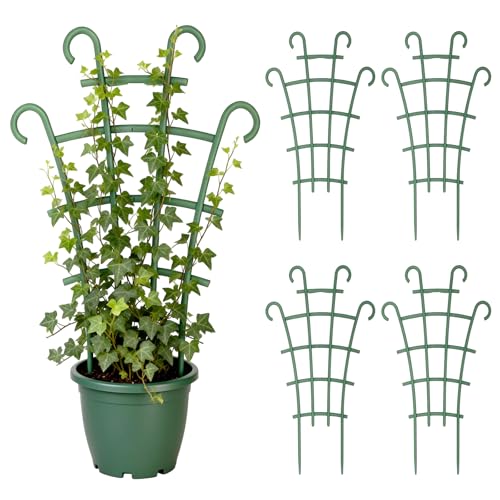 4PCS Indoor Small Trellis,Stackable Plant Trellis for Indoor Climbing Plants,Small Plant Climbing Trellis for Potted Plants Plastic Climbing,Potted Plant Trellis for Houseplants - color: 4PCS