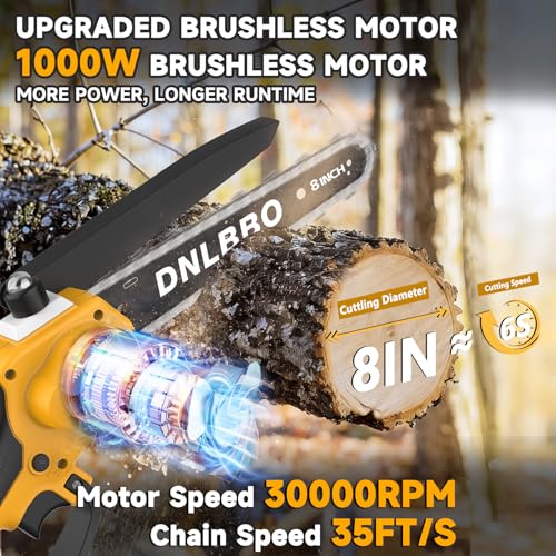 2-in-1 8 Inch Brushless Electric Pole Saws for Tree Trimming - color: Yellow05