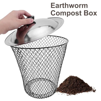 Totority Inground Worm Compost Bin 2 Pack with Lids Ventilated Compost Bins for Garden Waste Kitchen Scraps Backyard Recycling Soil Improvement Patio Use