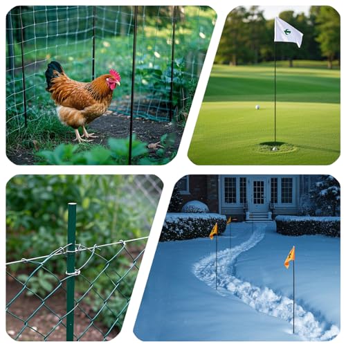 Garden Stakes 48 inch 20 Pack 0.27" Dia Solid Glassfiber Plant Support Rod Tomato Trellis Stakes (Green) - color: Green