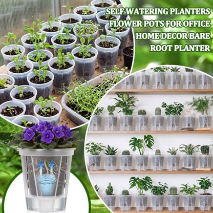 24 Pcs 4.72" Self Watering Pots for Indoor, Clear - color: Clear