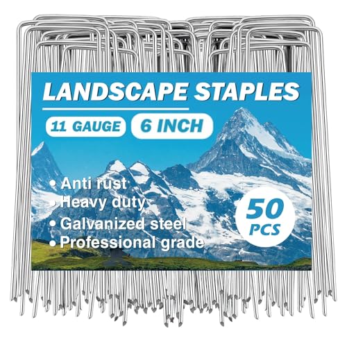 Garden Stakes, Landscape Staples for Plants, 50 Pack Landscape Staples
