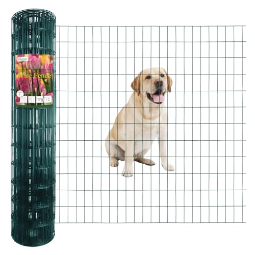 Green PVC Coated Welded Wire Fence 48" x 50' Roll, 2"x4" Mesh, 14 Gauge - color: Green, size: 2''x4'' 14GA 48''x50'