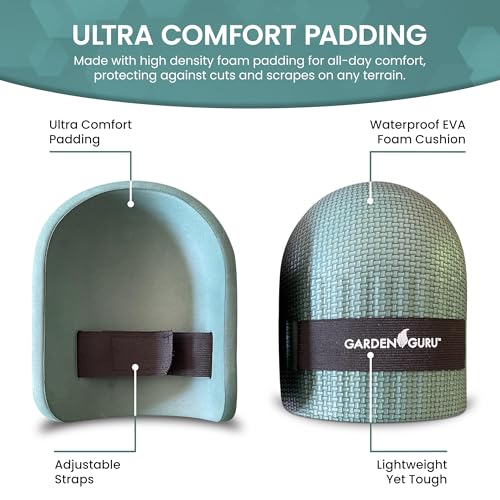 Garden Guru Home & Gardening Knee Pads – Waterproof EVA Foam Cushion, Soft Inner Liner, Comfortable Fit with Adjustable Straps (2 Pack) - size: 2 Pack, style: Comfort Foam