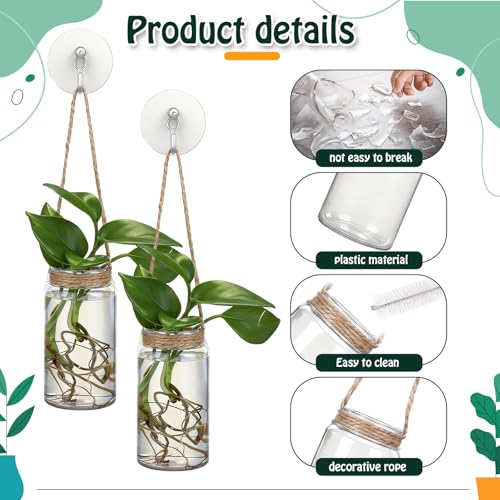 Baderke 9 Set Window Hanging Propagation Stations 3.54'' Plastic Vases - style: Stylish
