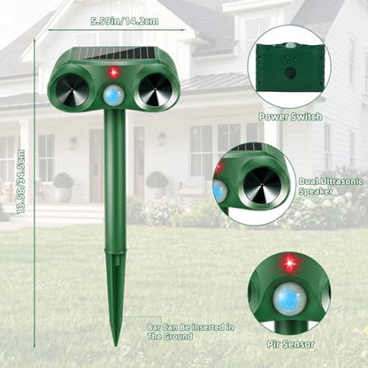 4 Pack Deer & Cat Deterrent with Motion Sensor for Yard & Garden