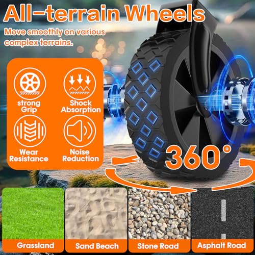 COZEER Wagons Carts Foldable, 360LBS Folding Heavy Duty Wagon with Wheels - color: Black, size: 100L