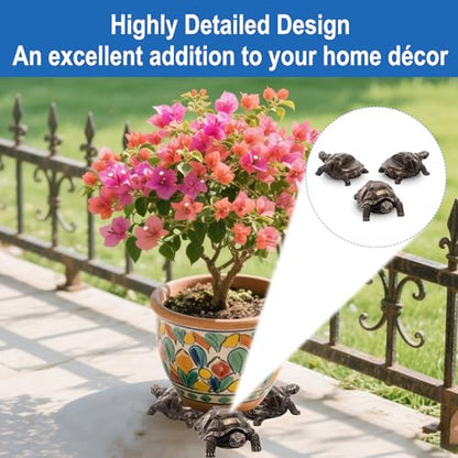 3Pcs Turtle Resin Pot Feet – Decorative Plant Stand Risers for Indoor/Outdoor Flower Pots, Durable & Weatherproof Planter Supports (Turtle Design)