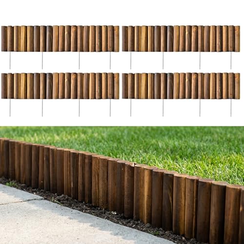 LaLaGreen Decorative Landscape Edging (30x6in, 4 Pack) Flowers Bed Fencing - size: 6" x 4 Pack