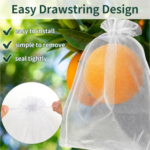 50 Pcs Fruit Protection Bags, 12×16 in Mesh Cover Nets for Tree, White - color: White, size: 12×16 in