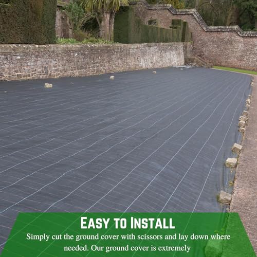 Farm Plastic Supply - 3.2oz Heavy Duty Landscape Fabric - 4' x 200' - Black, Solid, Polypropylene (PP), Woven, Plain, Gardening, Farming, Agriculture - size: 4' x 200'