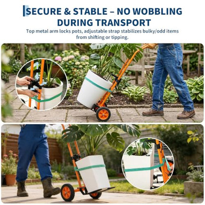 Garvee Plant Caddy with Wheels, 175 LBS Capacity - color: Orange