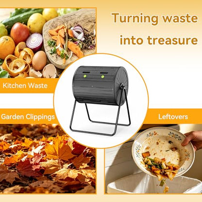 DRATO Compost Bin Outdoor 37.5 Gallon Black - color: Black
