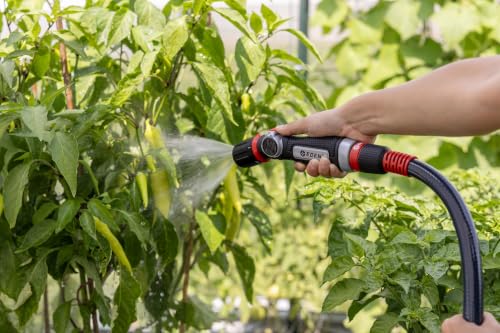 Eden PRO Metal Straight 4-Pattern Hose Nozzle: Thumb Operated, Turbo Spray - style: Straight Thumb Control