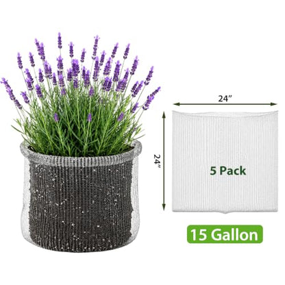 5Pack 15 Gallon Gopher Baskets,304 Stainless Steel Wire Mesh Root Guard 24x24 Inch - size: 15 Gallon-5Pcs